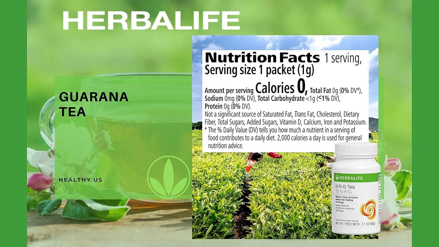 HERBALIFE N-R-G Nature's Raw Guaraná Tea Capsules